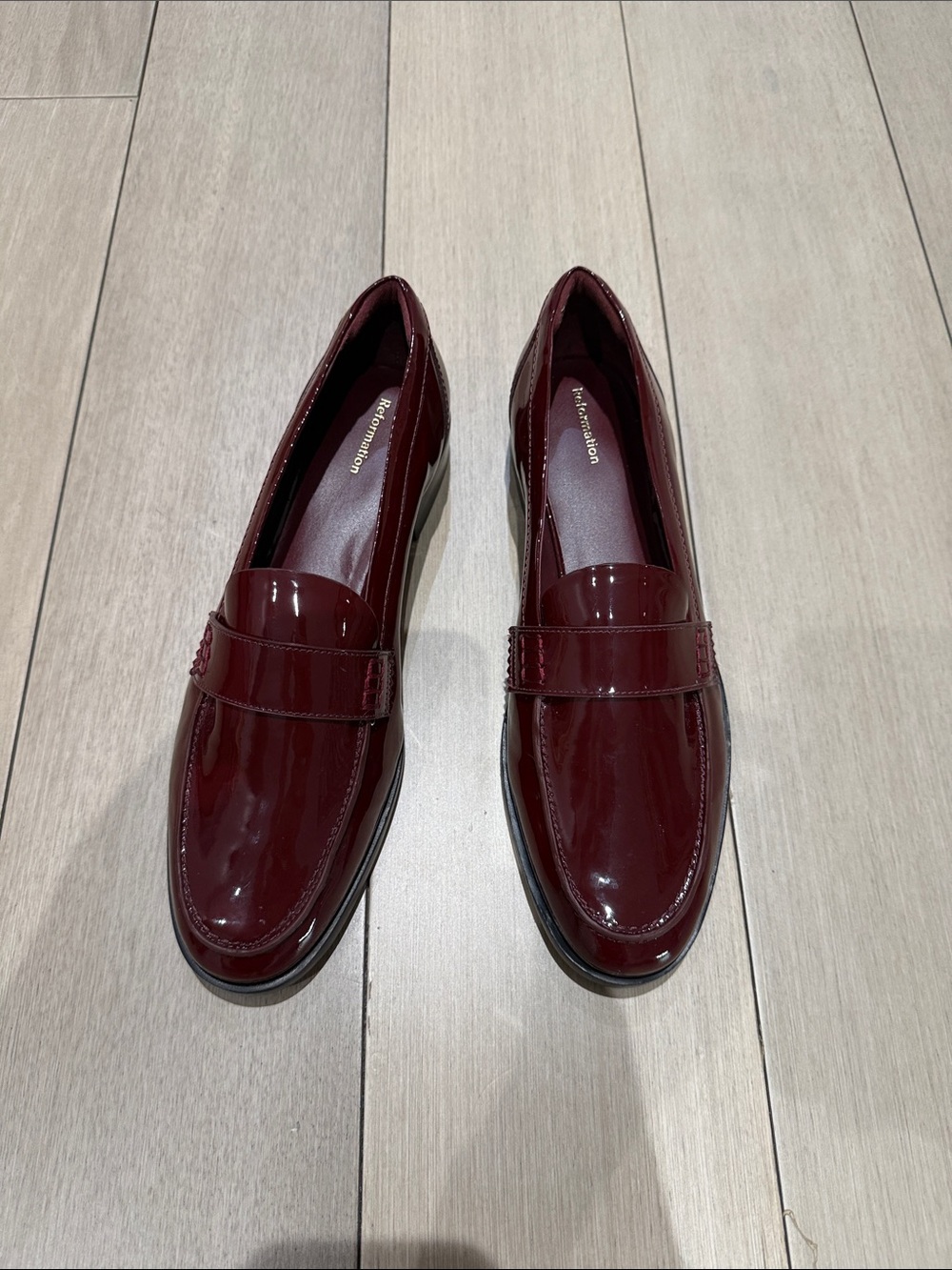 Reformation Kaylee Loafer Ruby Patent